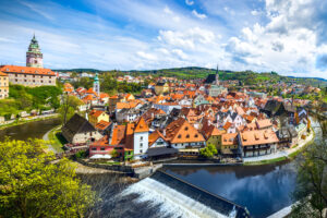 The amazing city of Cesky Krumlov in the Czech Republic. European historical center and splendor.